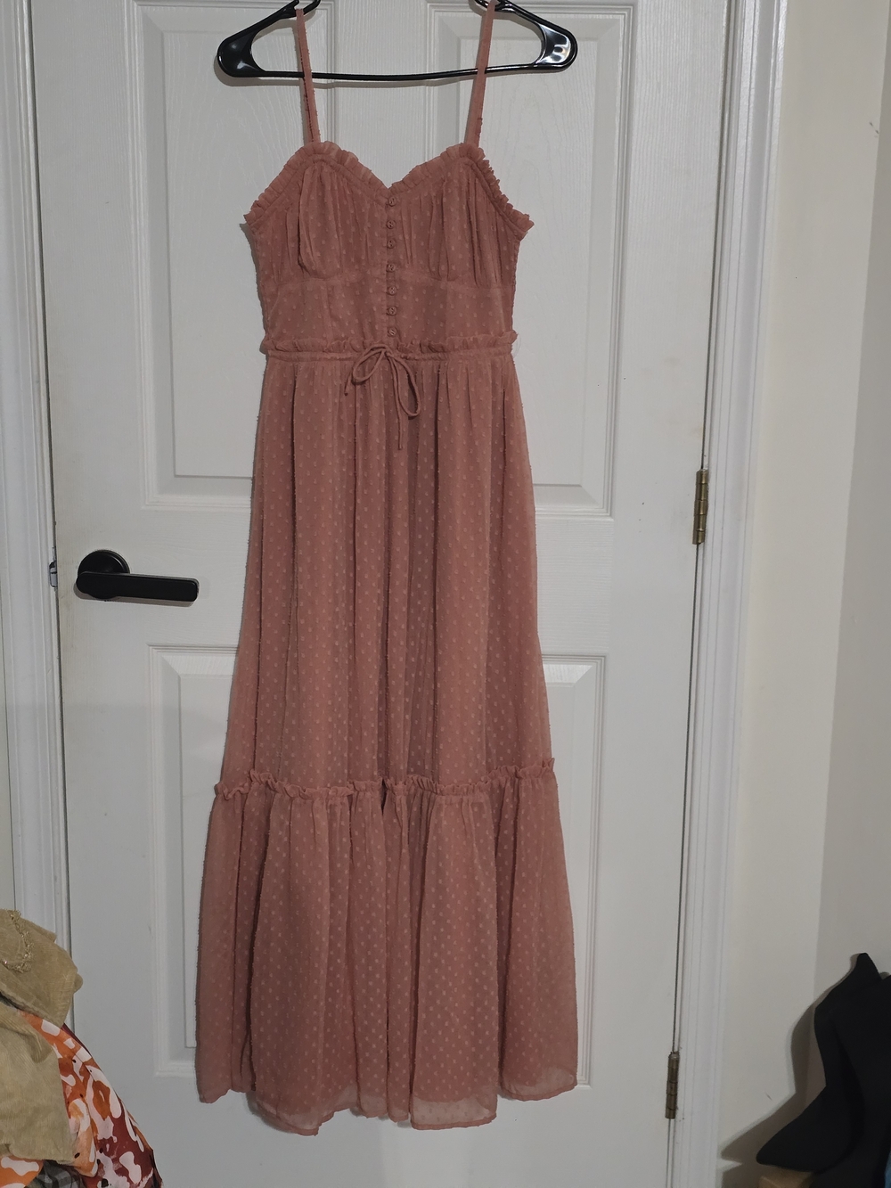 Patrons of Peace Dusty Rose Maxi Dress with Spaghetti Straps